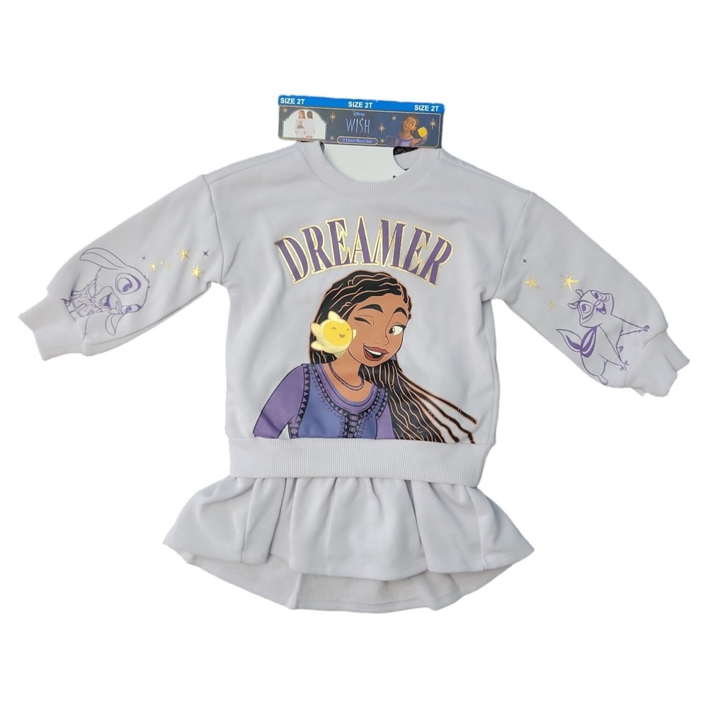 NWT Character Crew Neck Top Long Sleeve Elastic Cuffs‎ Toddler 2 Piece Set 2T